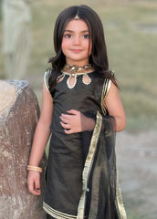 Titli By Modest Stitched Toddlers 3 Piece Black Cotton Lawn Set