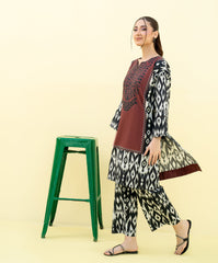 Falling Pretty By Kaanthaa Stitched 2 Piece Summer Suit-Spice Sketch