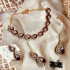 Made For Her-Opulent Stone Necklace Set - KSH1051