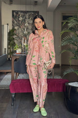 Dhaga Stitched 2 Piece Summer Suit-Blush