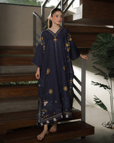 Everywear by Qariney Stitched 2 Piece Collection'2025-Indigo Kaftaan