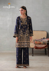 Asim Jofa Stitched 2 Piece Luxury Pret Suit-AJLPN-04 Embroidered Poly Silk Stitched 2pcs