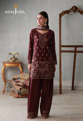 Asim Jofa Stitched 3 Piece Luxury Pret Suit-AJLPN-05 Embroidered Poly Silk Stitched 3pcs