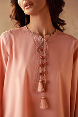 Sahar Stitched 2 Piece Pret Essentials Co Ords Sets Suit-Coral