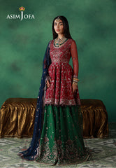 Asim Jofa Unstitched 3 Piece Wedding Festive Suit-AJULN-08 Embroidered Net Unstitched 3 Pcs