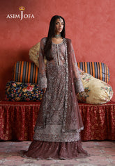 Asim Jofa Unstitched 3 Piece Wedding Festive Suit-AJULN-14 Embroidered Net Unstitched 3 Pcs