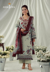 Aj Prints By Asim Jofa Unstitched 3 Piece Emb Cambric Suit-AJUBEP-03