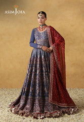 Asim Jofa Unstitched 3 Piece Wedding Festive Suit-AJULN-06 Embroidered Silk Unstitched 3 Pcs