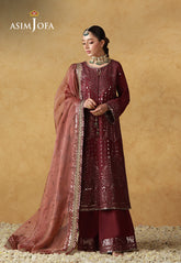 Asim Jofa Unstitched 3 Piece Wedding Festive Suit-AJULN-07 Embroidered Cotton Silk Unstitched 3 Pcs