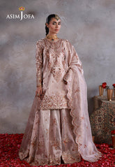Asim Jofa Unstitched 3 Piece Wedding Festive Suit-AJULN-15 Embroidered Zari Tissue Net Unstitched 3 Pcs