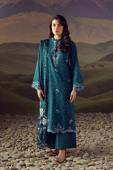 Sahar Unstitched 3 Piece Luxury Emb Festive Edit Vol-02 Suit-Teal Eclat