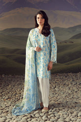 Sahar Unstitched 3 Piece Luxury Emb Festive Edit Vol-02 Suit-Azure Jardin