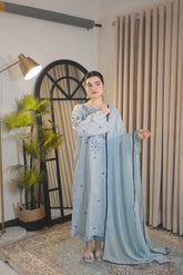 Tiraz Stitched 3 Piece Summer Suit-Elara