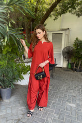 Zaman By MNM Stitched 2 Piece Winter Pret Collection'2024-Rust Farshi