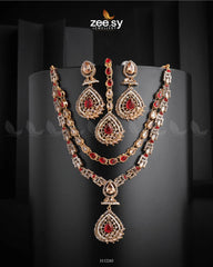 Zinnia Necklace Sets Red - Zeesy Jewellery