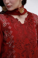 Gulmina Unstitched 3 Piece Luxury Lawn Vol-02 Suit-Crimson Charm