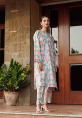 Breeze - 2 PC Stitched Lawn Suit | Timeless Bloom - Zarasi.pk