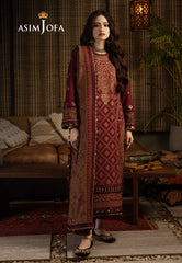Asim Jofa Kashmiri Taanka - Embroidered Shawl collection Ajkt-06 Embroidered Cotton Karandi 3 Pcs