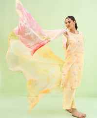 Falling Pretty By Kaanthaa Stitched 3 Piece Summer Suit-Daisy Daze