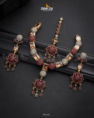 Agapanthus Necklace Set Fuchsia - Zeesy Jewellery