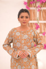 Noor E Gul By Tehzeeb Threads Floral Collection-Soft Cotton Cambric Stitched 2 Piece (Shirt/Trouser)-TF-14