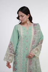 Gulmina Unstitched 3 Piece Luxury Lawn Vol-02 Suit-Peridot Mist