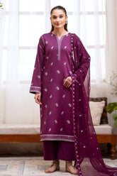 Ilara By Seran Unstitched 3 Piece Digital Printed Cambric Edit Suit-04-Cassis