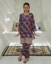 Khanak Stitched Kids-Blue 2Pcs Co Ord Set KST 198