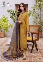 Asim Jofa Rania Pre-Winter '23 Ajrw-29 Designers Stitched Premium Winter Cotton 3 Pcs