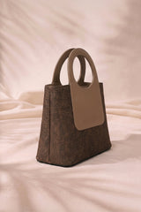 Fineur Halo Jute Shoulder Bag - Dark Brown