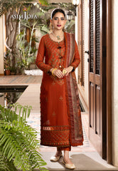 Asim Jofa Rania Pre-Winter '23 Ajrw-36 Designers Stitched Embroidered Slub 3 Pcs