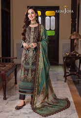 Asim Jofa Rania Pre-Winter '23 Ajrw-09 Designers Stitched Embroidered Premium Winter Cotton 3 Pcs