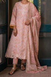 Shezlin by Aabyaan Unstitched 3 Piece Chikankari Print Lawn Suit-AC-07