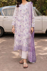 Shezlin by Aabyaan Unstitched 3 Piece Chikankari Print Lawn Suit-AC-02