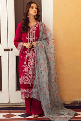 Mina Kumari by Aabyaan Unstitched 3 Piece Chikankari Eid Suit-AB-08