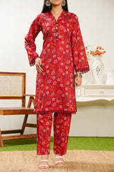 Aizal Stitched 2 Piece Co Ords Prints Suit-A-C-663-RED