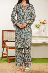 Aizal Stitched 2 Piece Co Ords Prints Suit-A-C-670-TEAL