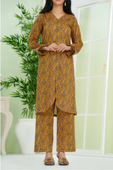 Aizal Stitched 2 Piece Co Ords Prints 2 Collection'2025-AC2-671-Mustard