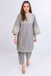 Miorah By Ayla Studio Stitched Solid Embroidered Co-ord - Shafaq