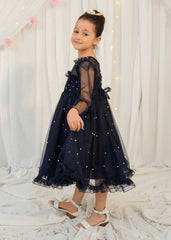 Fairy Bloom by Modest Stitched kids Formals Frock Collection'2025-Sapphire