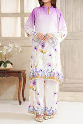 Hazel By Aizal Stitched Co Ords Slub Linen Winter Suit-AH-09-White