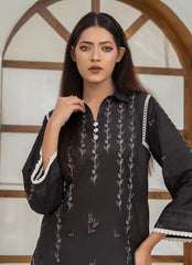 Daily Chic - Ahlam By Safa Textile Stitched 1 Piece Summer Shirt-Black Signature