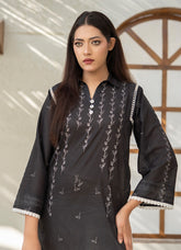 Daily Chic - Ahlam By Safa Textile Stitched 1 Piece Summer Shirt-Black Signature