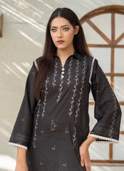 Daily Chic - Ahlam By Safa Textile Stitched 1 Piece Summer Shirt-Black Signature