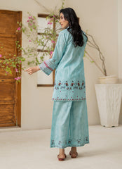 Daily Chic - Ahlam By Safa Textile Stitched 1 Piece Summer Shirt-Ice Blue Luxury