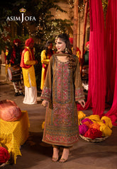 Chamak Damak By Asim Jofa Ajcdb-08 Emb Twisted Silk Stitched 3 Pcs