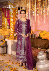 Asim Jofa Dastaan Pret Ajdab-18 Embroidered Lawn Silk Stitched 3 Pcs