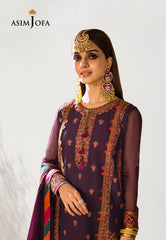 Asim Jofa Eid Festive '23 Ajkm-09 Embroidered Cotton Net Organza 3 Pcs