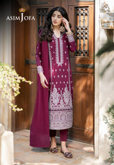 Limited Edition By Asim Jofa Ajkmb-02 Emb Poly Cotton Stitched 3 Pcs