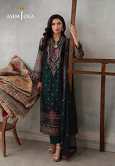 Asim Jofa Stitched 3 Piece Luxury Pret Suit-AJLPN-08 Embroidered Poly Net Stitched 3pcs